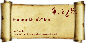 Herberth Ákos névjegykártya
